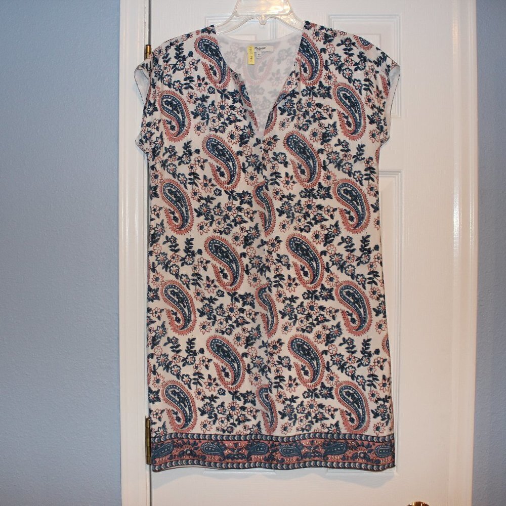 Madewell paisley print 100% silk dress